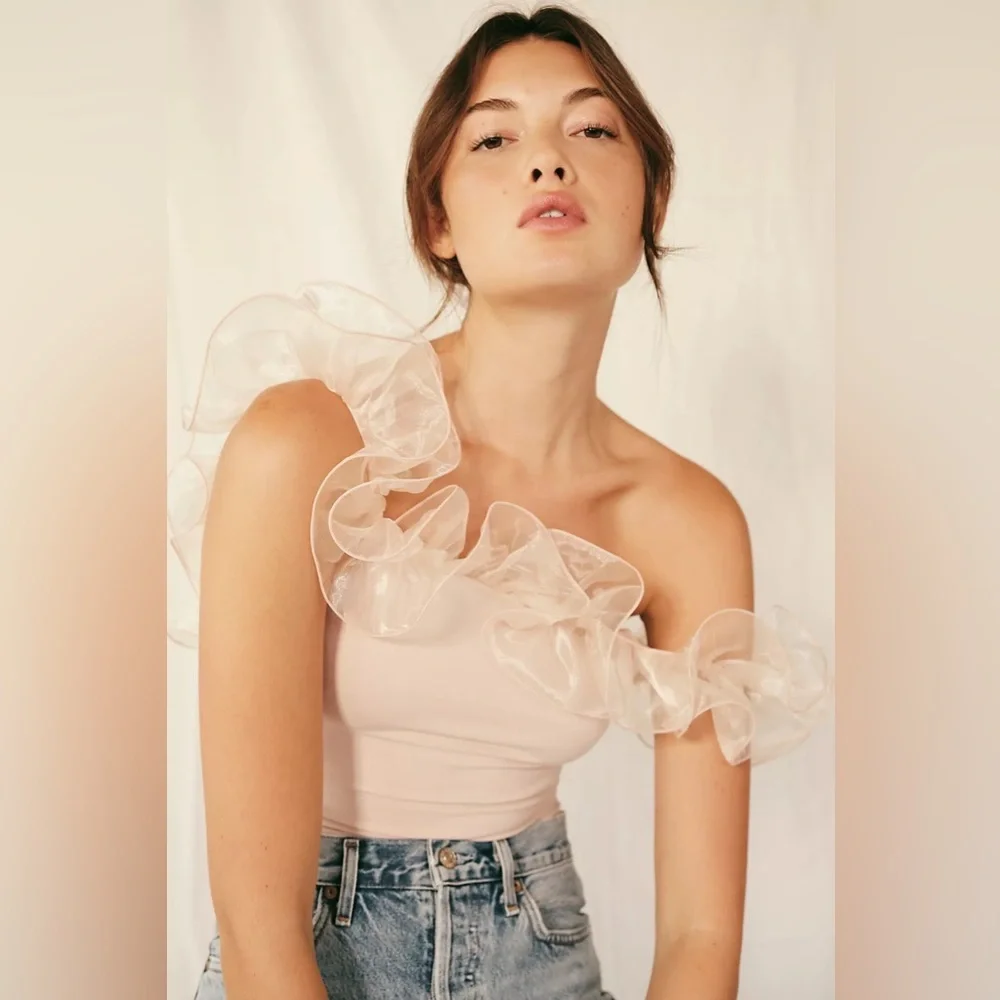 NWT Free People Haute Wired Bodysuit Pink Rose